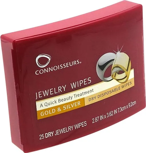 CONNOISSEURS Jewelry Wipes - Compact Gold and Silver Jewelry Cleaner