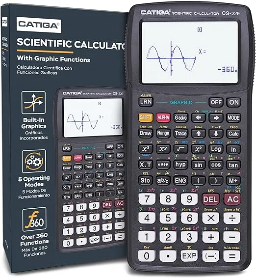 CATIGA CS229 Scientific Calculator with Graphics Functions, Multiple Modes with Intuitive User Interface for Beginners and Advanced Courses