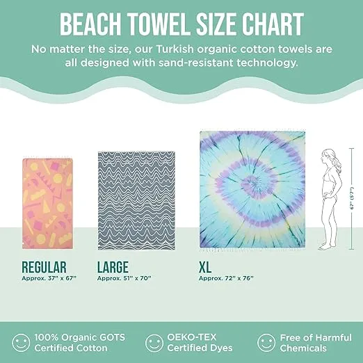 Sand Cloud Large Turkish Beach Towel - Sand Free - 100% Organic Turkish Cotton Yarn - Quick Dry Towel for Beach, Picnic Blanket or Throw - As Seen on Shark Tank - Boho Honey XL