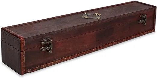 Cottage Garden Witch Wizard Handcrafted Wood Magic Wand Box, 18 inch, Mahogany Medallion