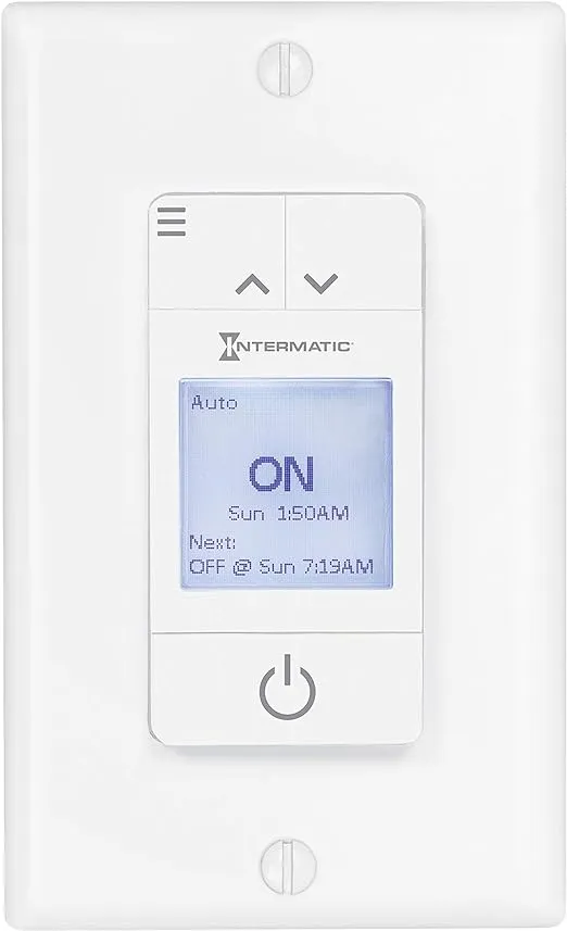 Intermatic ST700W Ascend 7-Day in-Wall Programmable Timer - Automatic Astronomic Control, Intuitive Setup - Modern Sleek Design, Automatic DST Adjustment, Versatile 42-Event Scheduling