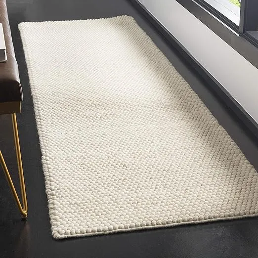 SAFAVIEH Natura Collection Runner Rug - 2'3" x 8', Ivory, Handmade Wool, Ideal for High Traffic Areas in Living Room, Bedroom (NAT620A)