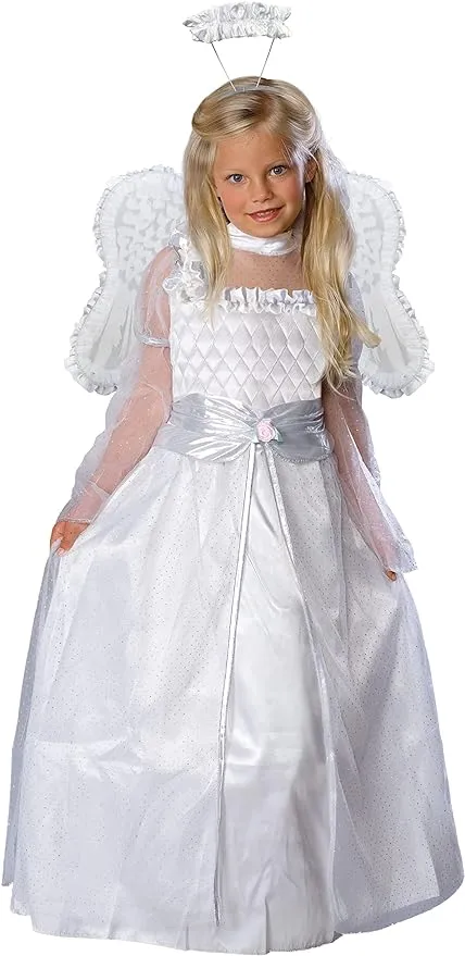 Rubies Rosebud Angel Child Costume, Large, One Color, White, Large for Themed Parties and Halloween