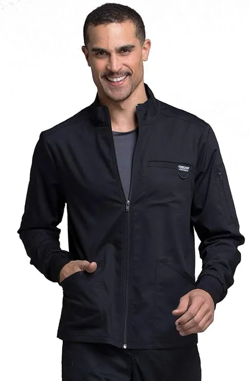 Cherokee Men Warm up Scrub Jacket with Zip Front WW320