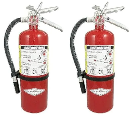 Amerex B402 5 lb. ABC Dry Chemical Class A B C Fire Extinguisher, with Wall Bracket, 2 Pack