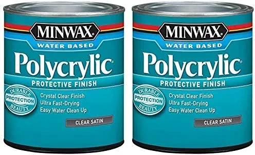 Minwax 233334444 Minwaxc Polycrylic Water Based Protective Finishes, 1/2 Pint, Satin 2 Pack