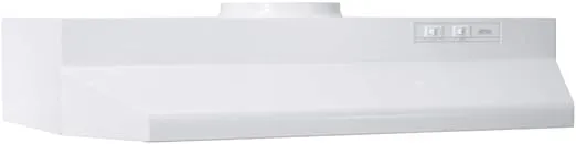 Broan-NuTone Economy 30-inch Under-Cabinet Easy Install Range Hood with 2-Speed Exhaust Fan and Light, 230 Max Blower CFM, White