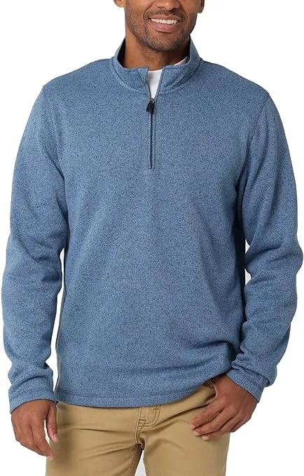 Wrangler Authentics Men's Long Sleeve Fleece Quarter-Zip Sweater