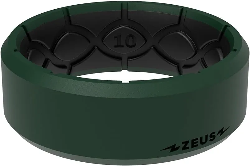 Groove Life Zeus Silicone Ring - Breathable Rubber Wedding Rings for Men, Lifetime Coverage, Unique Design, Comfort Fit Ring