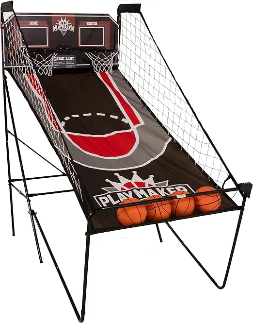 TRIUMPH SPORTS USA Play Maker Double Shootout Basketball Game Includes 4 Game-Ready Basketballs and Air Pump and Needle, Black