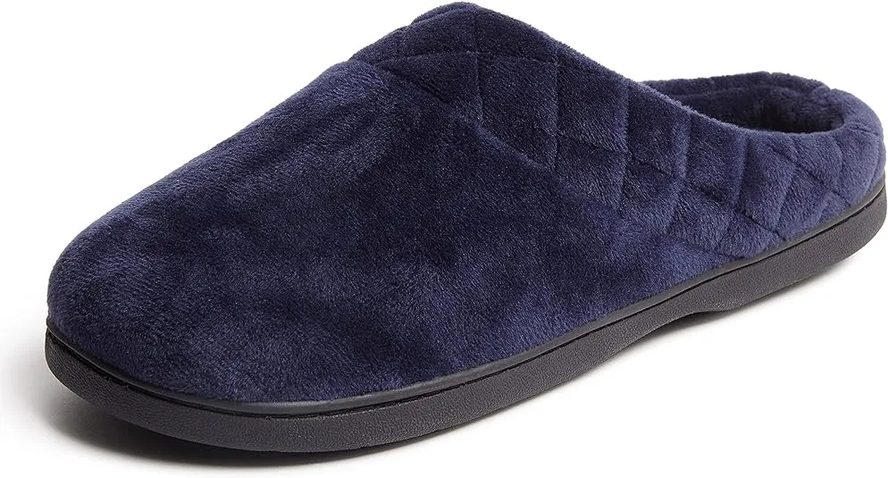 Dearfoams Women's Memory Foam Indoor Outdoor Darcy Velour Clog House Slipper with Wide Widths