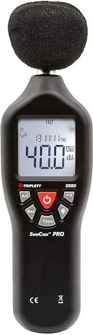 Triplett 3550 SoniChek PRO Professional Decibel Sound Level Meter - A/C Weighted Measurement Reads 30 to 130dB