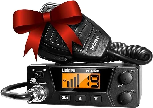 Uniden PRO505XL 40-Channel CB Radio. Pro-Series, Compact Design. Public Address (PA) Function. Instant Emergency Channel 9, External Speaker Jack, Large Easy to Read Display. - Black