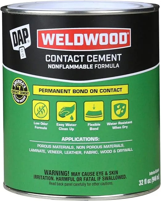 Dap 25332 Weldwood Nonflammable Contact Cement, 1-Quart