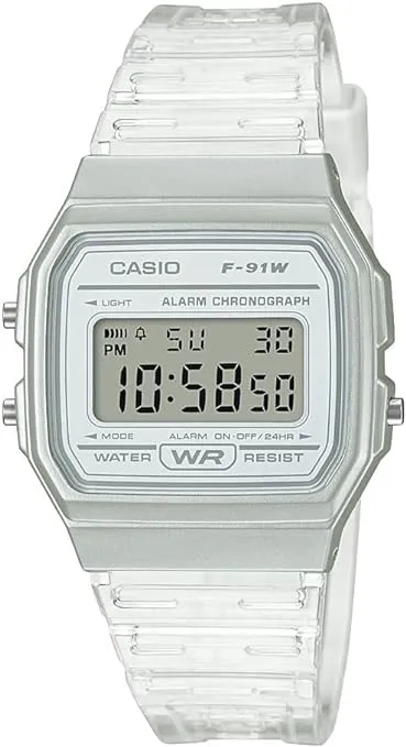 Casio F91W Series | Digital Watch | Water Resistant | LED Light | 1/100 SEC Stopwatch | Regular Time Keeping (HR, Min, SEC, PM, Date, Day) | Daily Alarm | Lightweight | 7 Year Battery