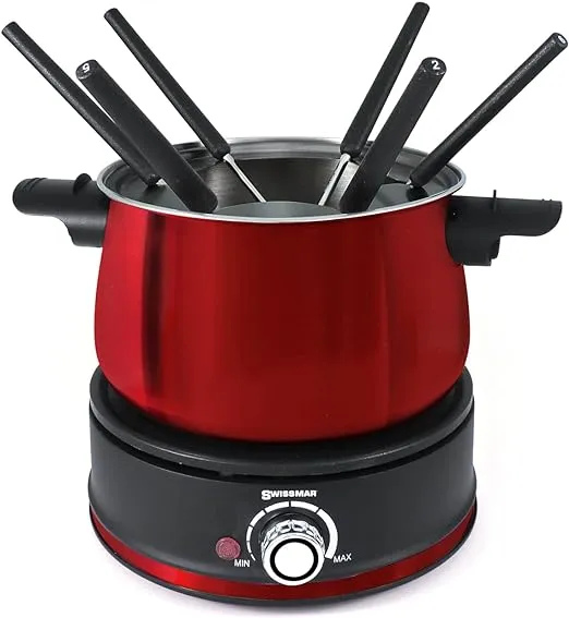 Swissmar 10 Piece Electric Fondue Set (Red)