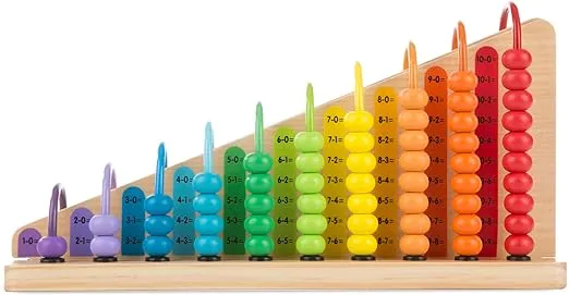 Melissa & Doug Add & Subtract Abacus - Educational Toy With 55 Colorful Beads and Sturdy Wooden Construction, 3 - 6 years