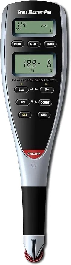 Calculated Industries 6025 Scale Master Pro Digital Plan Measure Take-off Tool | 72 Built-in US Imperial, Metric Scales | 6 Custom Scales for Out-of-Scale Plans | Dedicated Keys for Linear Measuring