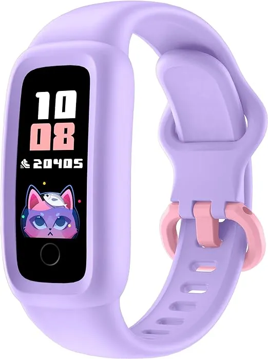 BIGGERFIVE Vigor 2 Kids Fitness Tracker Watch for Girls Boys Ages 5-12, IP68 Waterproof, Activity Tracker, Pedometer, Heart Rate Sleep Monitor, Calorie Step Counter Watch