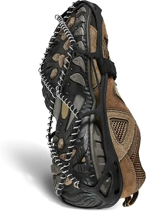 Yaktrax Pro Traction Cleats - 360-Degree Grip on Snow, Ice, & Multi-terrain Surfaces - Elastic Outer Band w/ Easy-On/Off Heel Tab & 1.4mm Stainless Steel Coils - Abrasion Resistant - Unisex