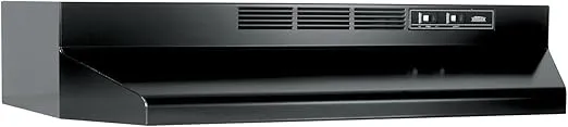 Broan-NuTone 413023 Ductless Range Hood Insert with Light, Exhaust Fan for Under Cabinet, 30-Inch, Black