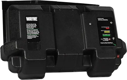 WAYNE - 1/2 HP Basement [Sump] [Pump] System with Integrated Vertical Float Switch and 12 Volt [Battery] Back Up Capability, [Battery] Not Included - Up to 5,100 Gallons Per Hour - Heavy Duty