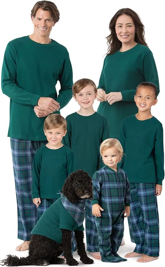 PajamaGram Christmas Pajamas for Family, Thermal Plaid