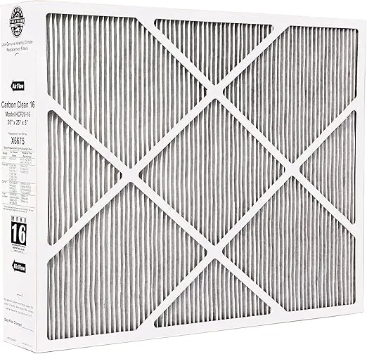 Lennox X6675 20x25x5 Air Filter, Lennox Healthy Climate Carbon Clean Merv 16 Home Furnace Filter for HVAC system with Wholesalehome Cleaning Cloth