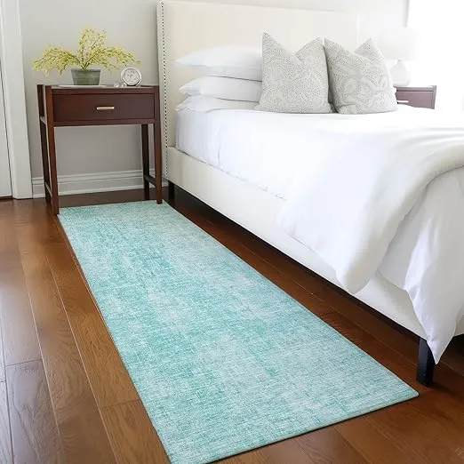 Addison Rugs Chantille ACN656 Teal 2'3" x 7'6" Indoor Outdoor Hallway Runner Rug, Easy Clean, Machine Washable, Non Shedding, Kitchen Area Carpet for Bathroom, Patio, Laundry and Bedroom Rug