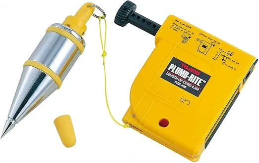 TAJIMA Plumb Bob Setter - 14 oz (400g) Magnetic Plumb-Rite with 14.5 ft Auto Recoil Cord & Quick-Stabilizing Bob - PZB-400