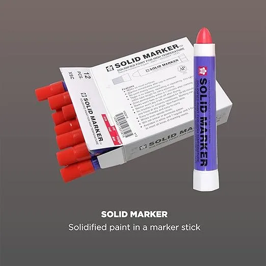 Sakura Solid Paint Markers - Permanent Marker Paint Pens - Window, Wood, & Glass Marker - Red Paint - 12 Pack