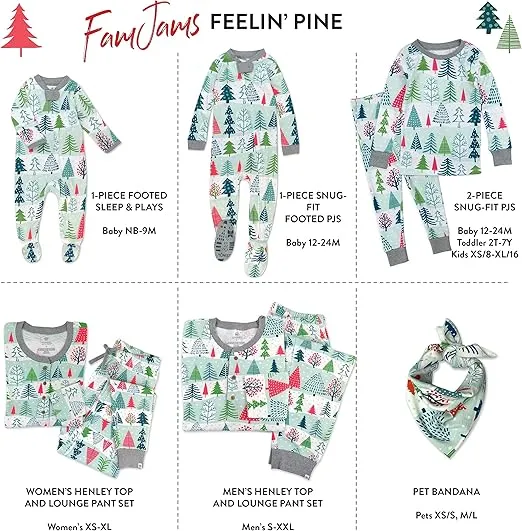 HonestBaby Family Matching Holiday Pajamas Organic Cotton for Men, Women, Kids, Toddlers, Baby Boys, Girls, Unisex Pets