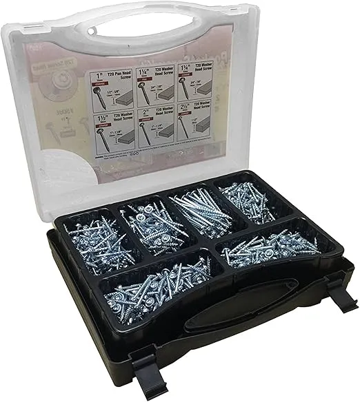 Milescraft 5200 Pocket Screw Kit- 700 Pieces T20 Pocket Hole Zinc Coated Screw Kit with 6 sizes of screws, 3in and 6in T20 Torx Drivers Included- All Screws needed for Pocket Hole