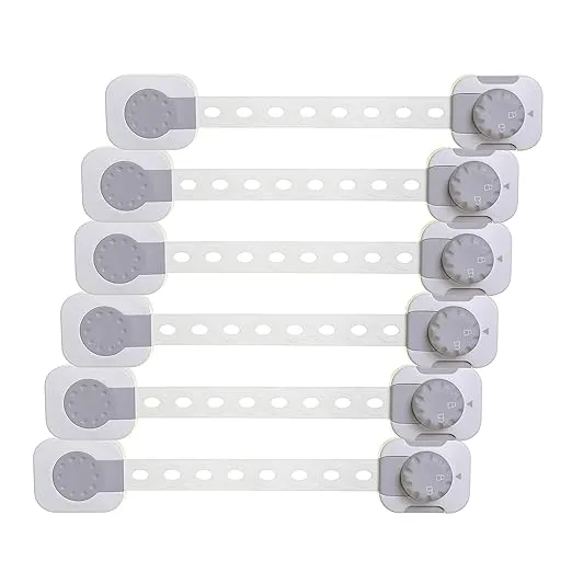 Dreambaby Twist 'N Lock Multipurpose Latch - Child Safety Locks - Grey - 6 Pack - Model L1445