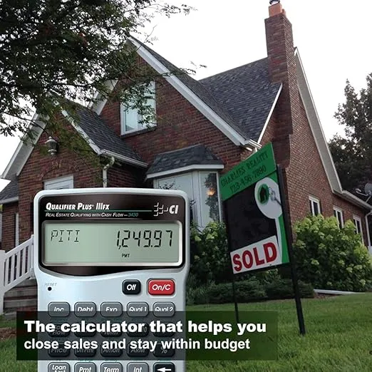 Calculated Industries 3430 Qualifier Plus IIIfx Advanced Real Estate Mortgage Finance Calculator | Clearly-Labeled Keys | Buyer Pre-Qualifying | Payments, Amortizations, ARMs, Combos, FHA/VA, More