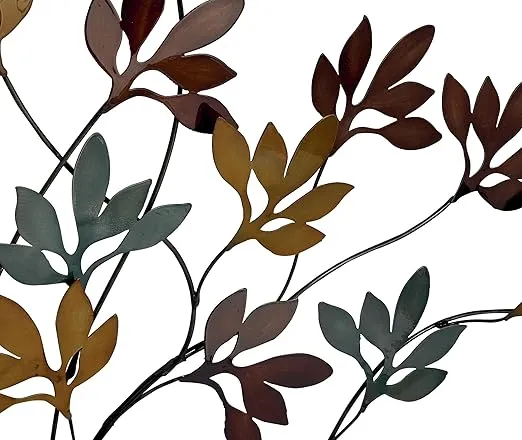 Deco 79 Metal Tree Home Wall Decor Wall Sculpture with Leaf Detail, Wall Art 47" x 2" x 42", Multi Colored