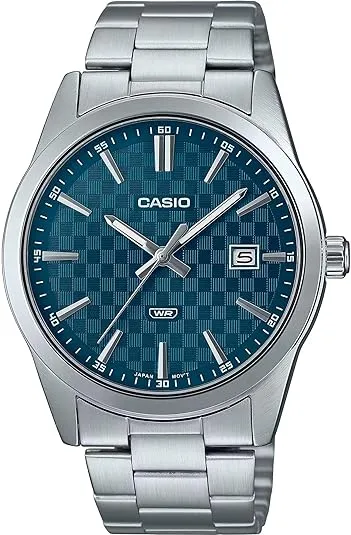 Casio MTP-VD03D-2A2 Men's Standard Stanless Steel Blue Dial 3-Hand Analog Watch