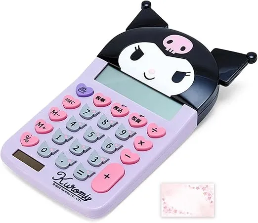 Face Shaped Calculator (Japan Import) - includes Cherry Blossom Message Card (Kuromi)