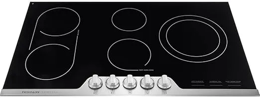 Frigidaire Professional 36 Inch Electric Range, Ceramic Glass 5-Burner Flat with Stainless Steel Trim, FPEC3677RF Cooktop