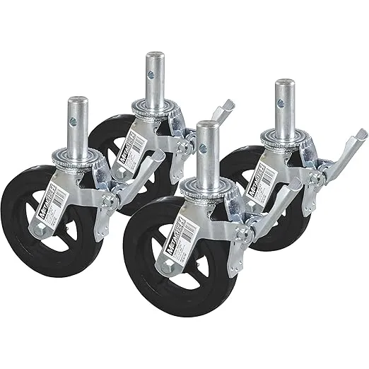 Metaltech Heavy-Duty 8in. Scaffold Caster with Foot Brake - 4-Pk. Model Number M-MBC8K4