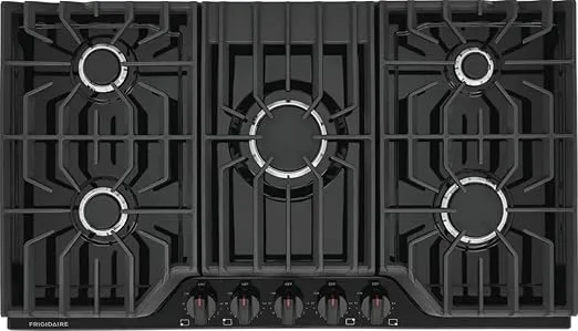 Frigidaire FCCG3627A 36 Inch Wide 5 Burner Gas Cooktop with Quick Boil Burner - Black