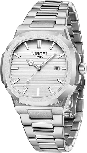 NIBOSI Men Watches Analog Quartz Stainless Steel Military Watches for Men Waterproof Business Classic Desiger Wrist Watch Date