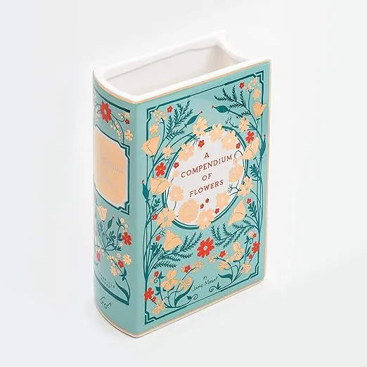 Bibliophile Ceramic Vase: A Compendium of Flowers: A Compendium of Flowers (Flower Vase, Ceramic Vase for Book Lovers, Gift Idea for Book Lovers)