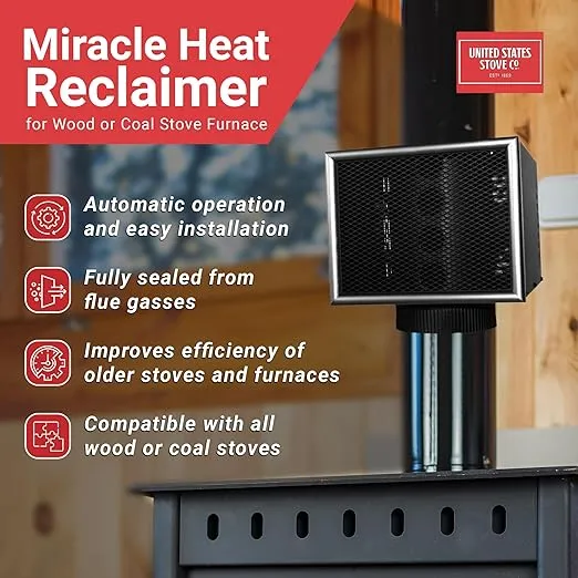 US Stove MH6 Miracle Heat 6-Inch Heat Reclaimer