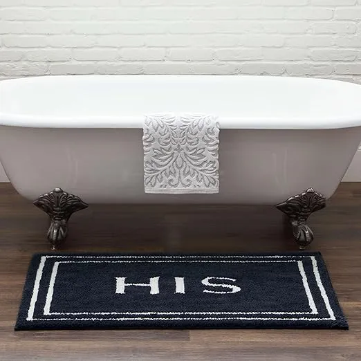 Mohawk Home His Casual Novelty; Solid Navy Blue 1' 5" X 2' Bath Mat Perfect for Bathroom