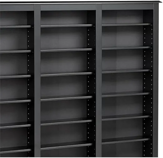 Atlin Designs 64" Triple CD DVD Media Storage Rack in Black