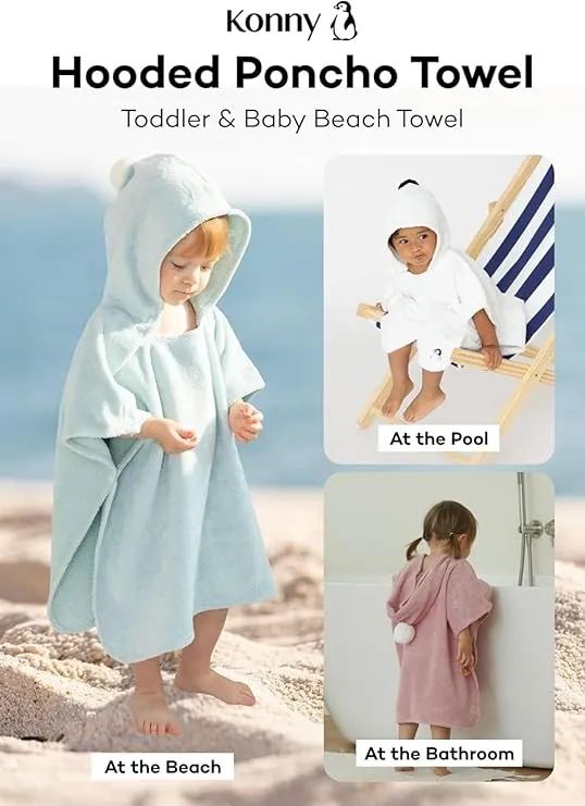 Konny Baby Hooded Towel: Rayon from Bamboo Cotton Baby Towel Hooded Poncho, Oeko-TEX, Ultra Soft & Quick-Dry, Girls, Babies, Newborn Boys, Toddler (Pink, Large)