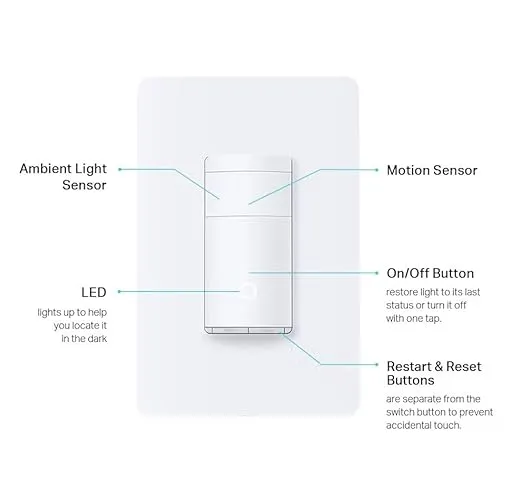 Kasa Smart Motion Sensor Switch, Single Pole, Needs Neutral Wire, 2.4GHz Wi-Fi Light Switch, Works with Alexa & Google Assistant, UL Certified, No Hub Required(KS200MP2),White,2-Pack