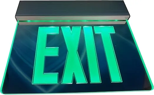 NICOR Lighting LED Emergency Exit Sign, Mirrored with Green Lettering (EXL2-10UNV-AL-MR-G-2)