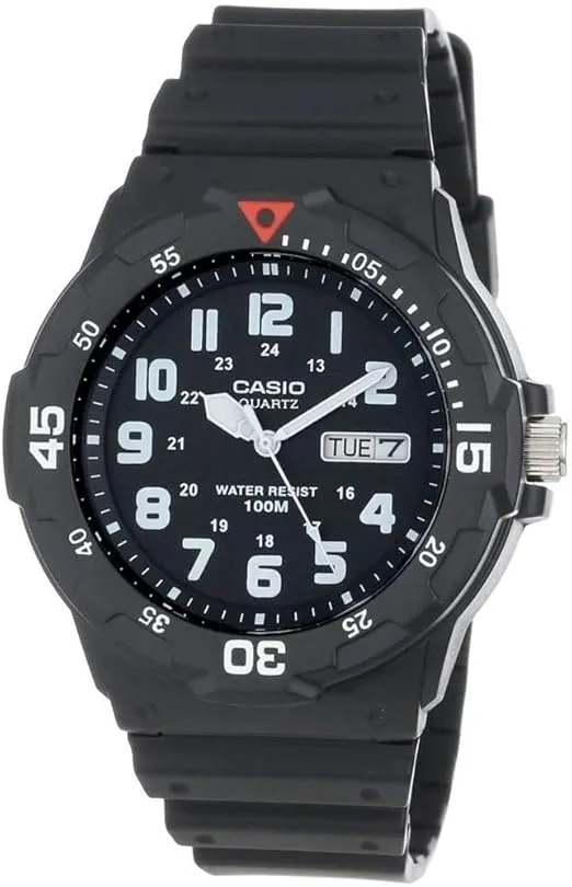 Casio MRW200H Series | Unisex Analog Watch | 100M WR | Stainless Steel Case | Resin Band | 2 Hand Analog (HR, Min, SEC) | Date Display | Screw Down Crown/Screw Down Caseback | 3 Year Battery